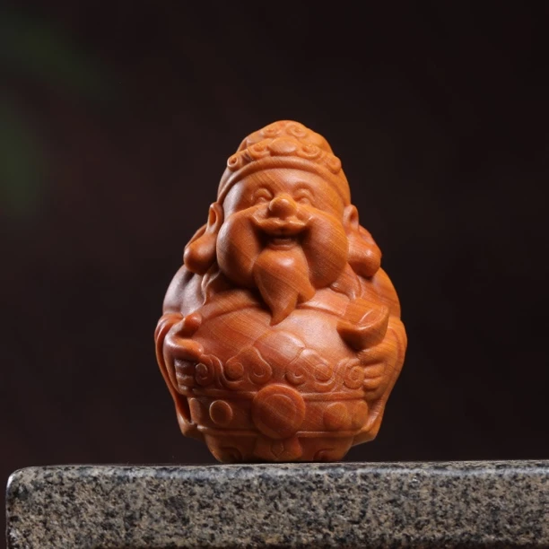 太行崖柏木陈化老料财神木雕手把玩件