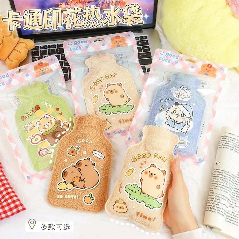 冬季毛绒卡通热水袋学生可爱暖手宝灌水注水暖水袋暖宝宝热水袋套