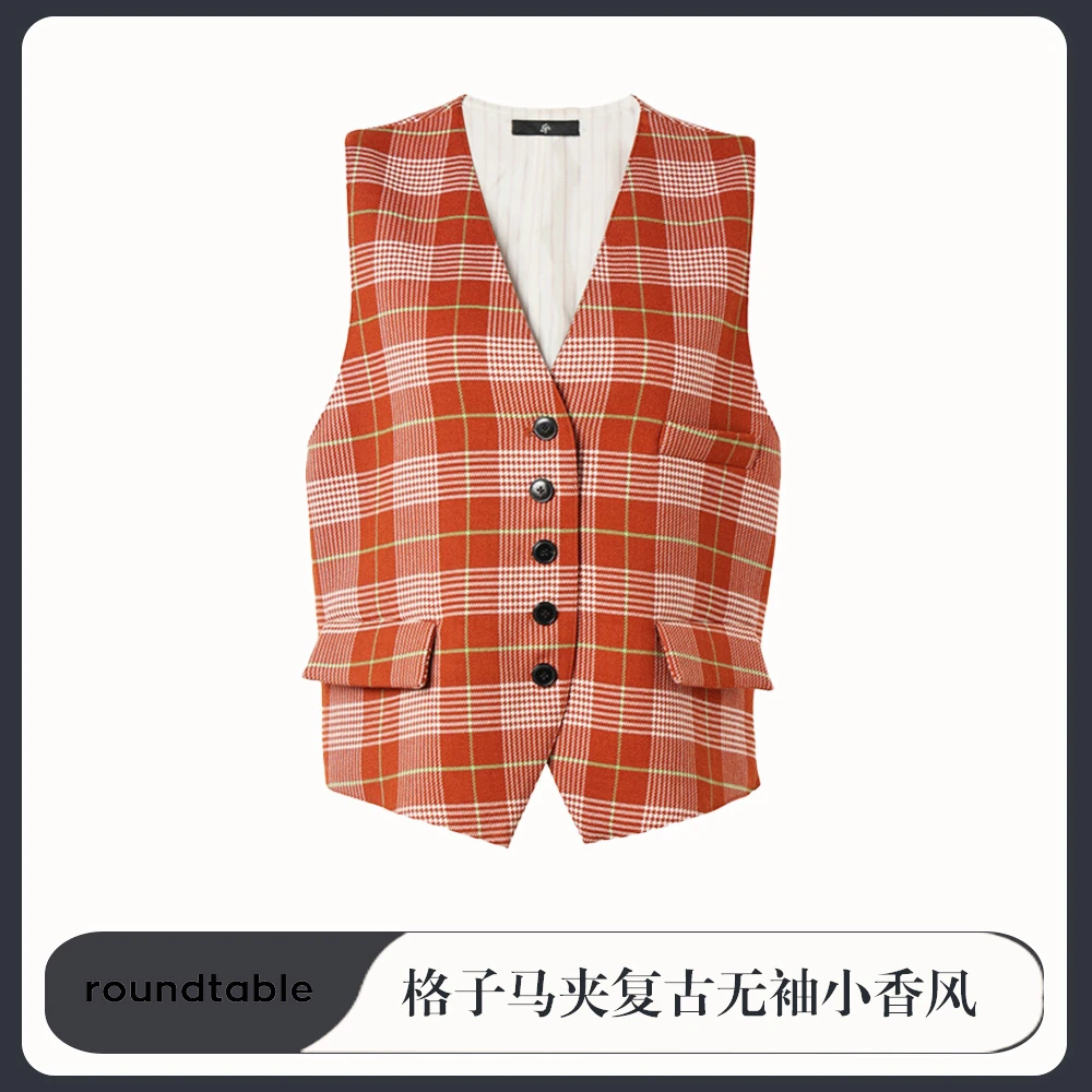 UP经典红色马甲FEW4005600小香风休闲马夹时尚