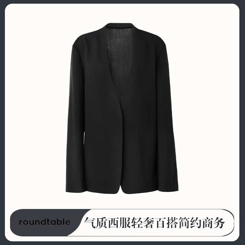 气质黑色轻奢西装百搭休闲设计师简约风直身百搭外套ZFS4805982