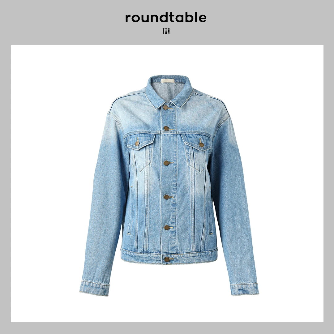 时髦薄款外套流苏时尚翻领宽松休闲女高端轻奢牛仔外套WDW4704879