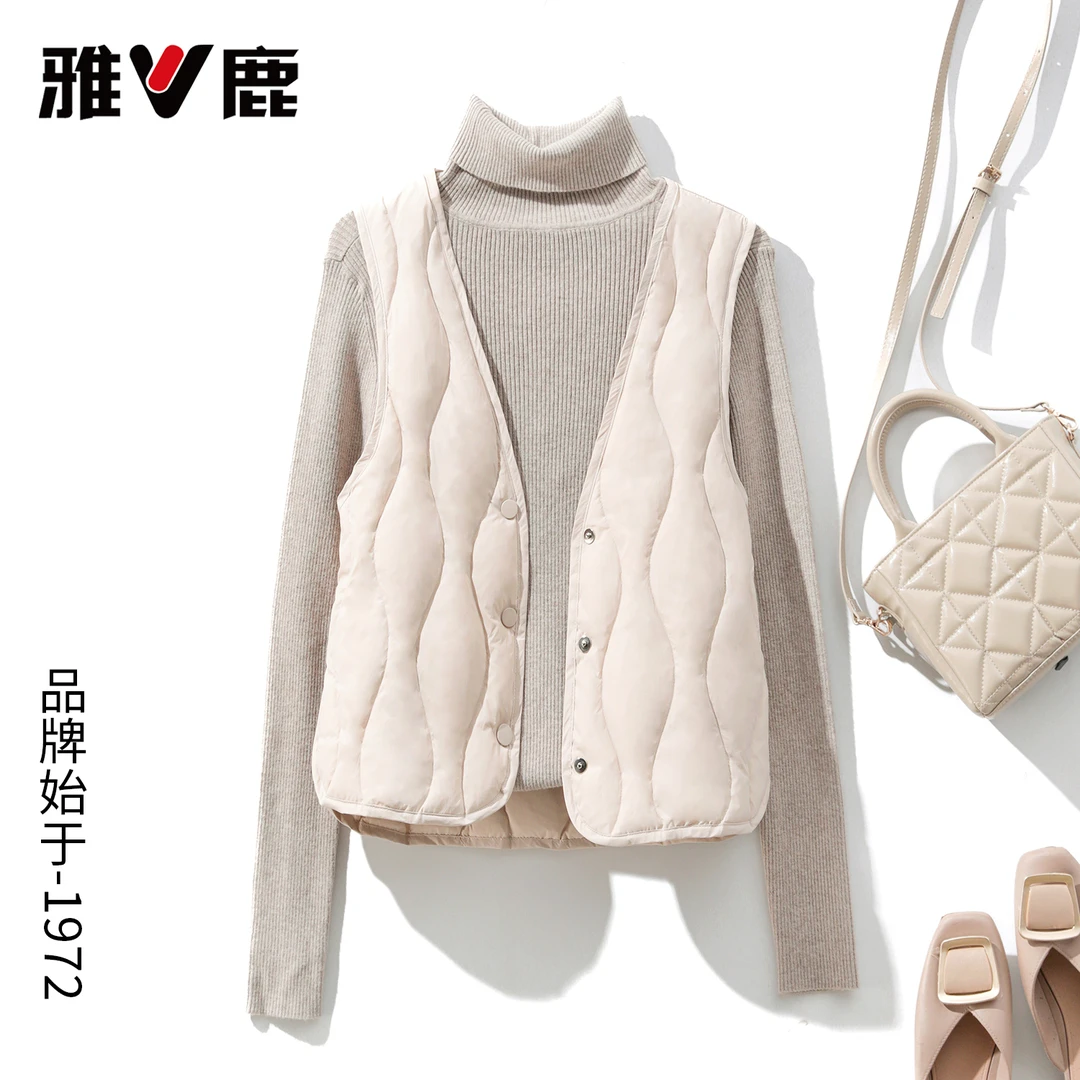 【Dolisa】雅鹿羽绒马夹女冬新款内胆短款大衣内搭马甲百搭轻薄背心