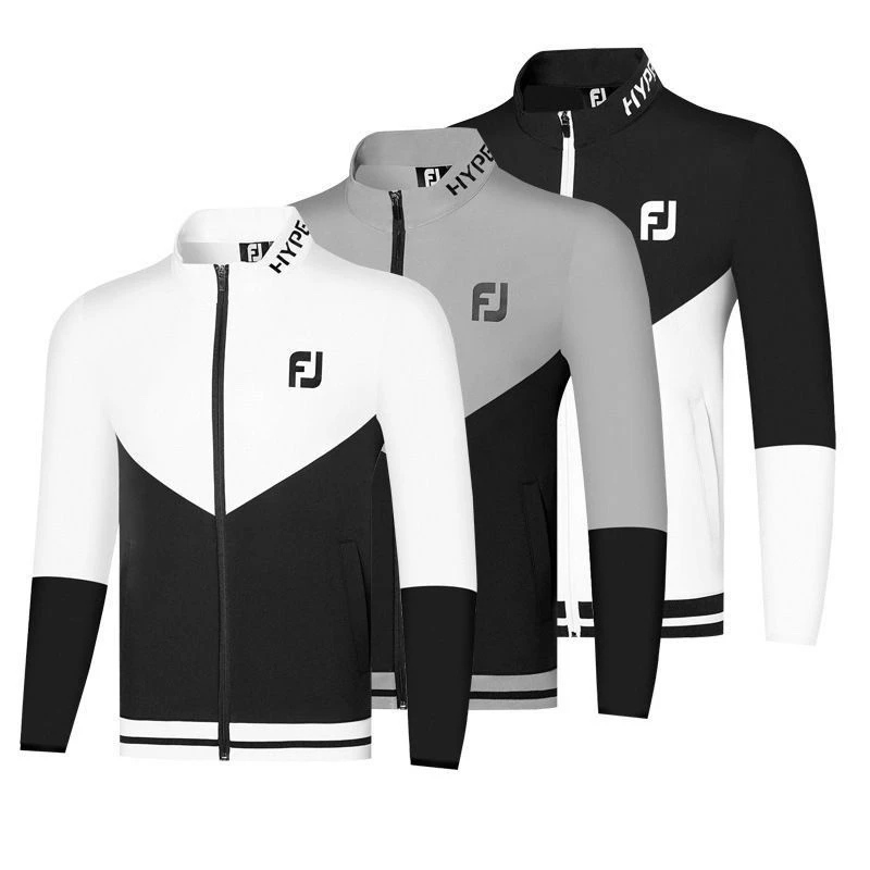 秋冬高尔夫服装男风衣外套防风保暖户外运动休闲夹克长袖外套