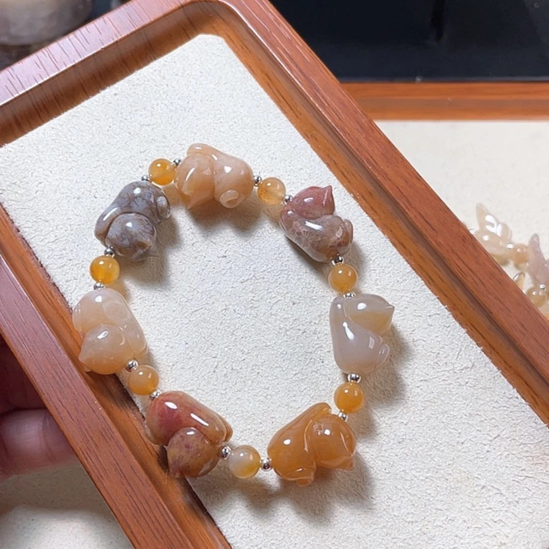 【闪购商品】硅化玉手串未镶嵌鹿***参