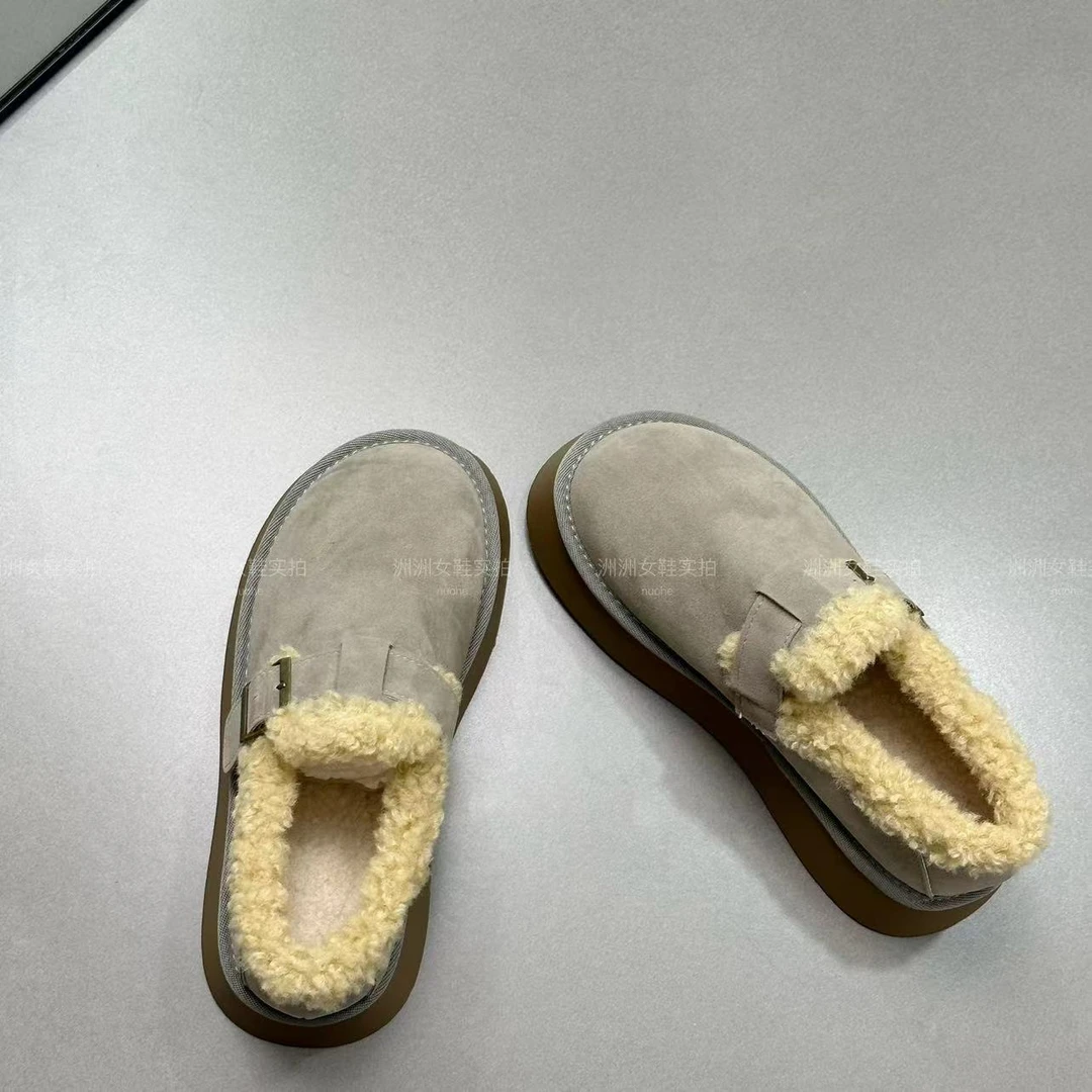 冬季美拉德复古厚底棉鞋百搭增高显瘦毛毛鞋保暖雪地靴女