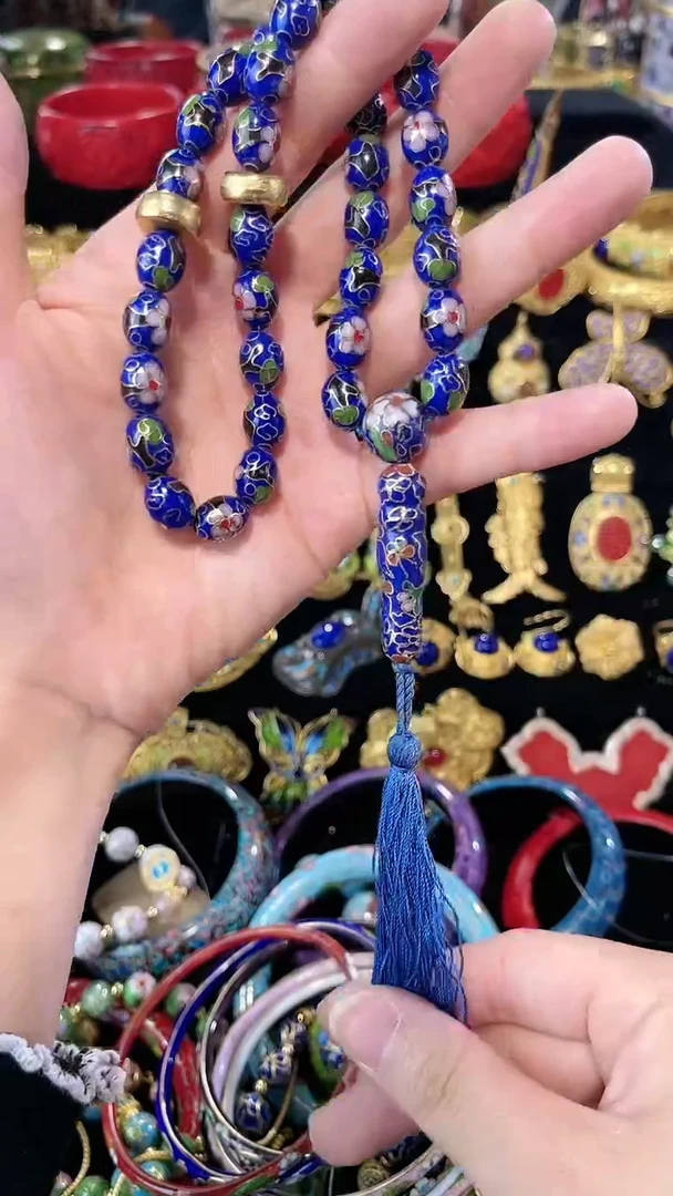 【闪购商品】非遗技艺  景泰蓝枣珠手持宝蓝色