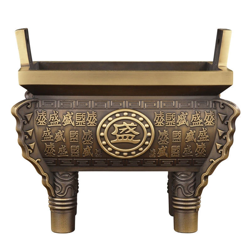 天辰铜器【纯铜盛鼎】千秋盛鼎铜鼎盛世鼎香炉家居摆件办公室摆件
