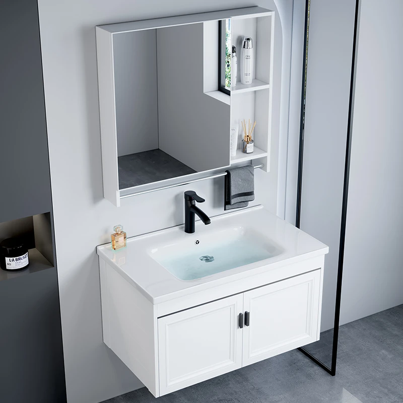 轻奢浴室柜组合卫生间洗脸盆小户型一体陶瓷洗手盆厕所家用洗漱台