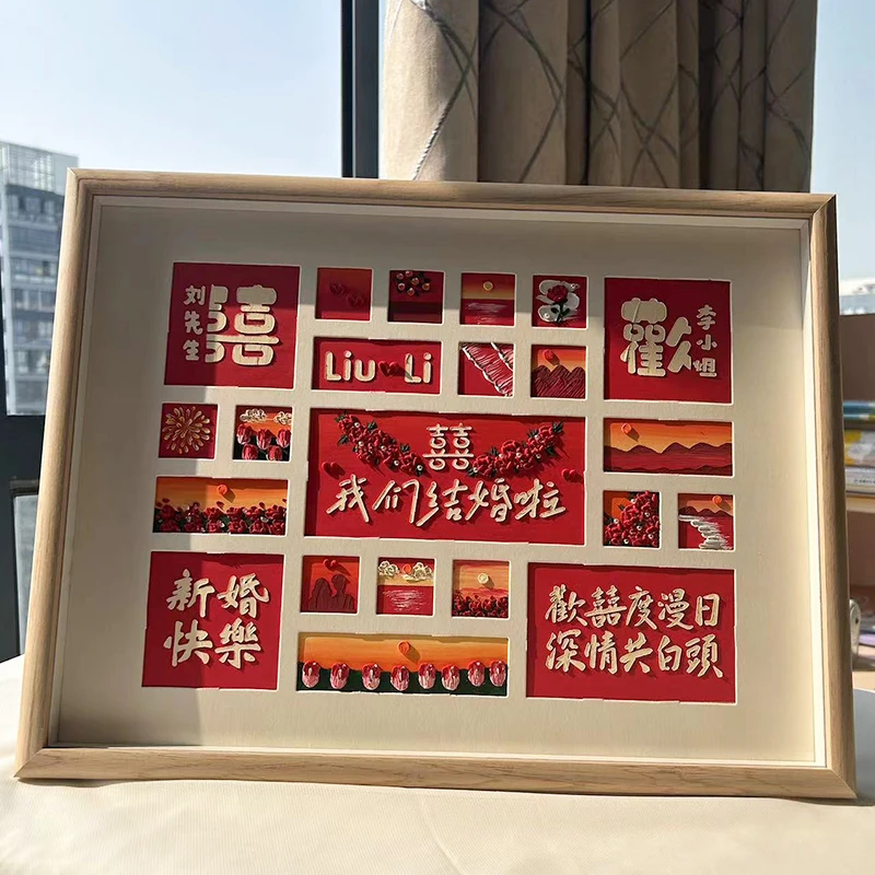 新婚礼物送新人48宫格油画棒画材料包手工diy礼品送姐姐闺蜜成品