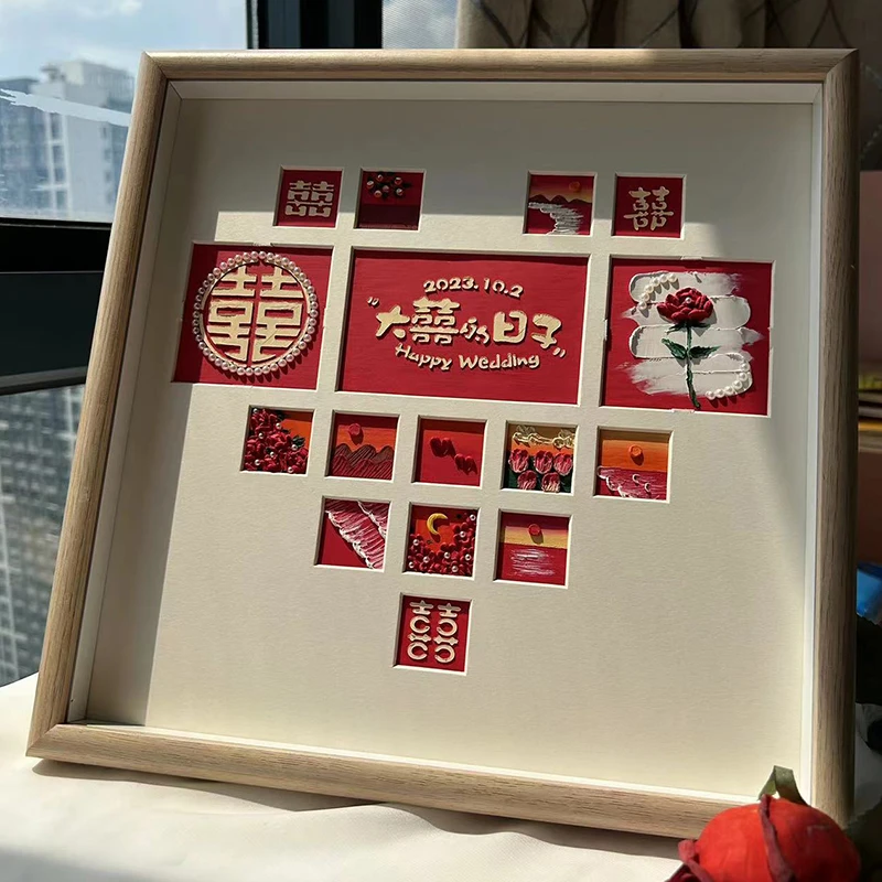 油画棒画订婚新婚礼物diy手工材料包送姐姐闺蜜新人礼品成品定制