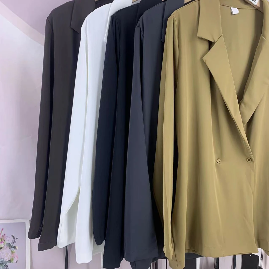 9726号712#春款纯色气质垂感西装外套（配腰绳）（预）