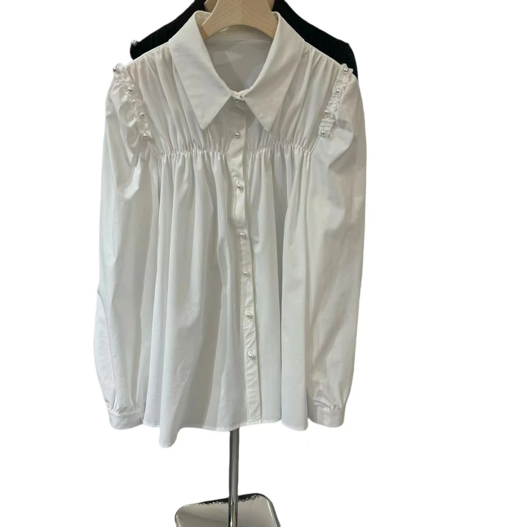 上衣珍珠衬衫气质长袖