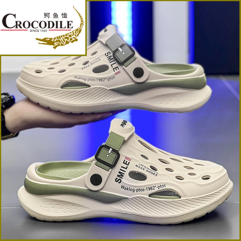 鳄鱼恤夏季爆款踩屎感休闲运动洞洞鞋户外运动开车外穿两用防滑鞋