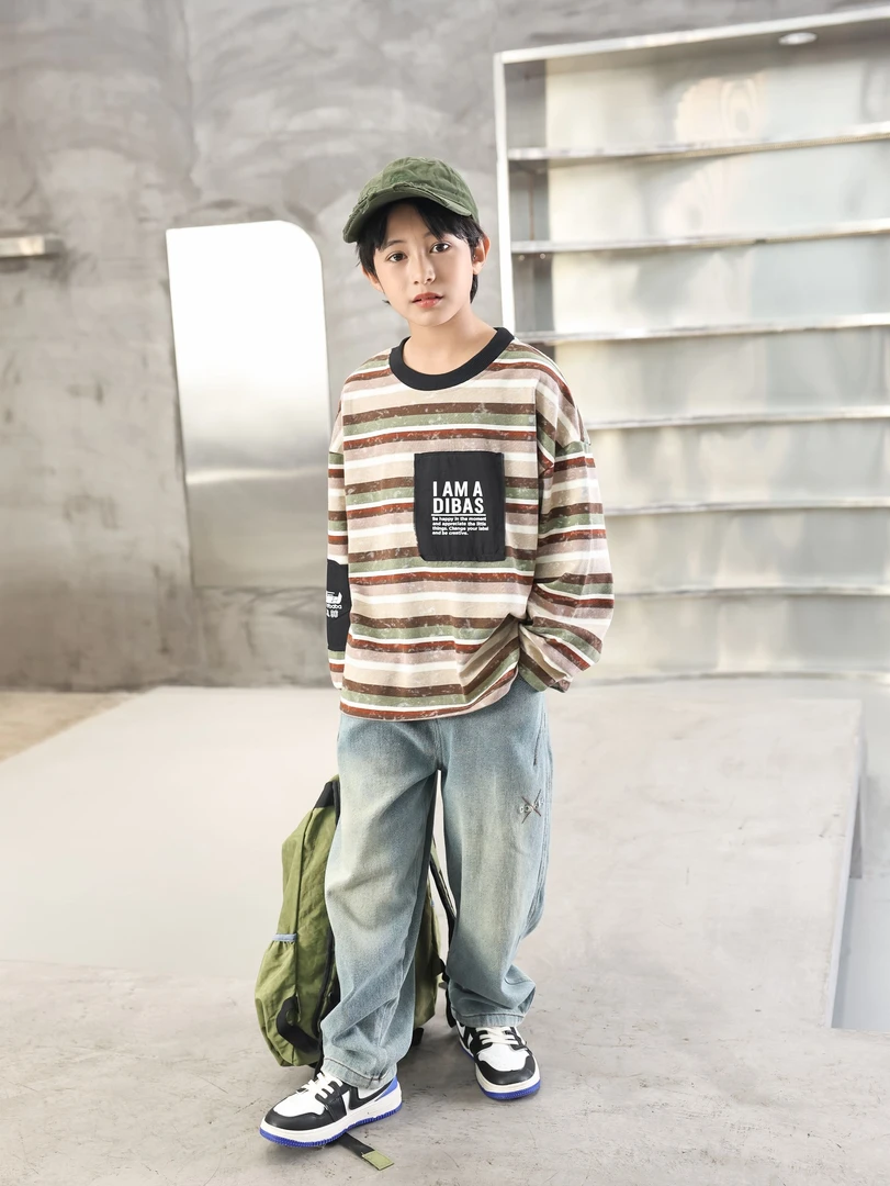 DIDIBABA/滴滴巴巴品牌童装儿童潮流撞色中大童运动卫衣BA5207