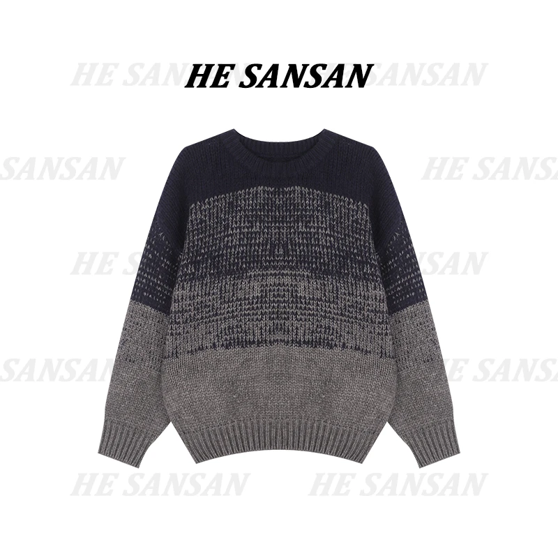 【SANSAN】气质百搭轻奢撞色秋冬套头长袖上衣DY-90103