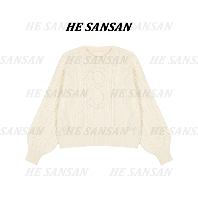 【SANSAN】重工气质麻花极简百搭保暖长袖上衣DY-4221