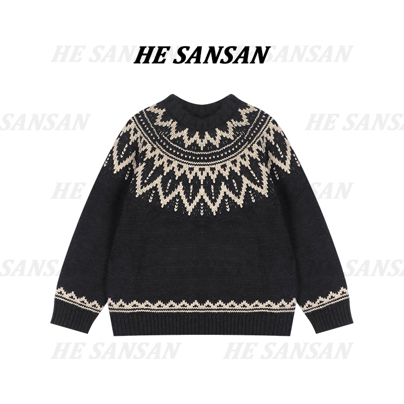 【SANSAN】休闲百搭气质减龄套头长袖复古上衣DY-1536