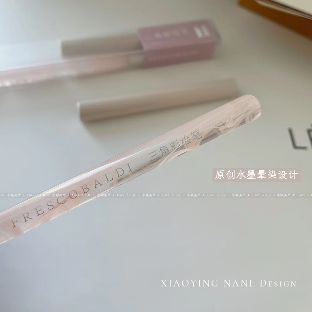 樱花粉杆三角彩绘笔 美甲光疗笔