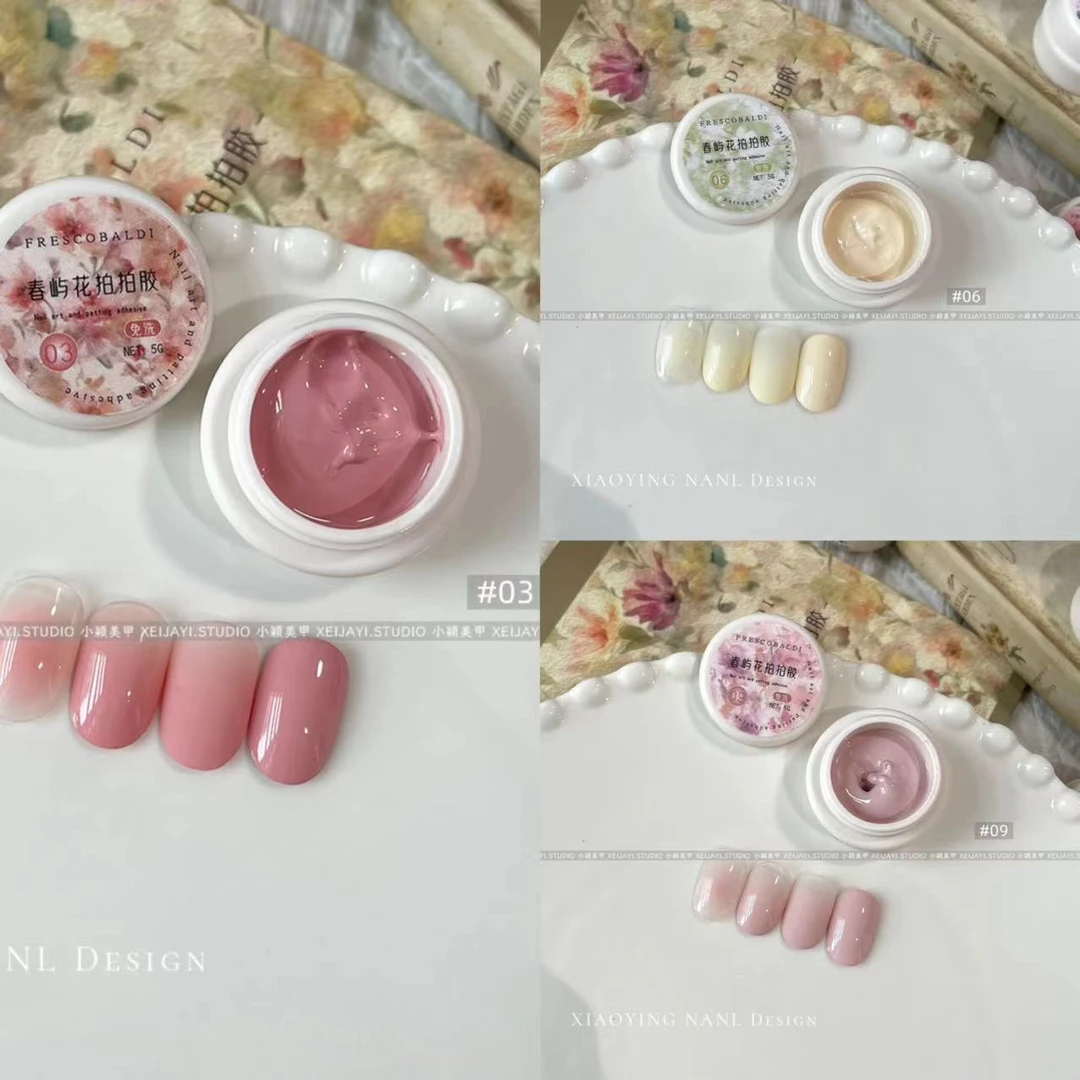 春屿花3色（3.6.9）免洗彩绘拍拍胶 花思蝶 小白罐5g 甲油胶