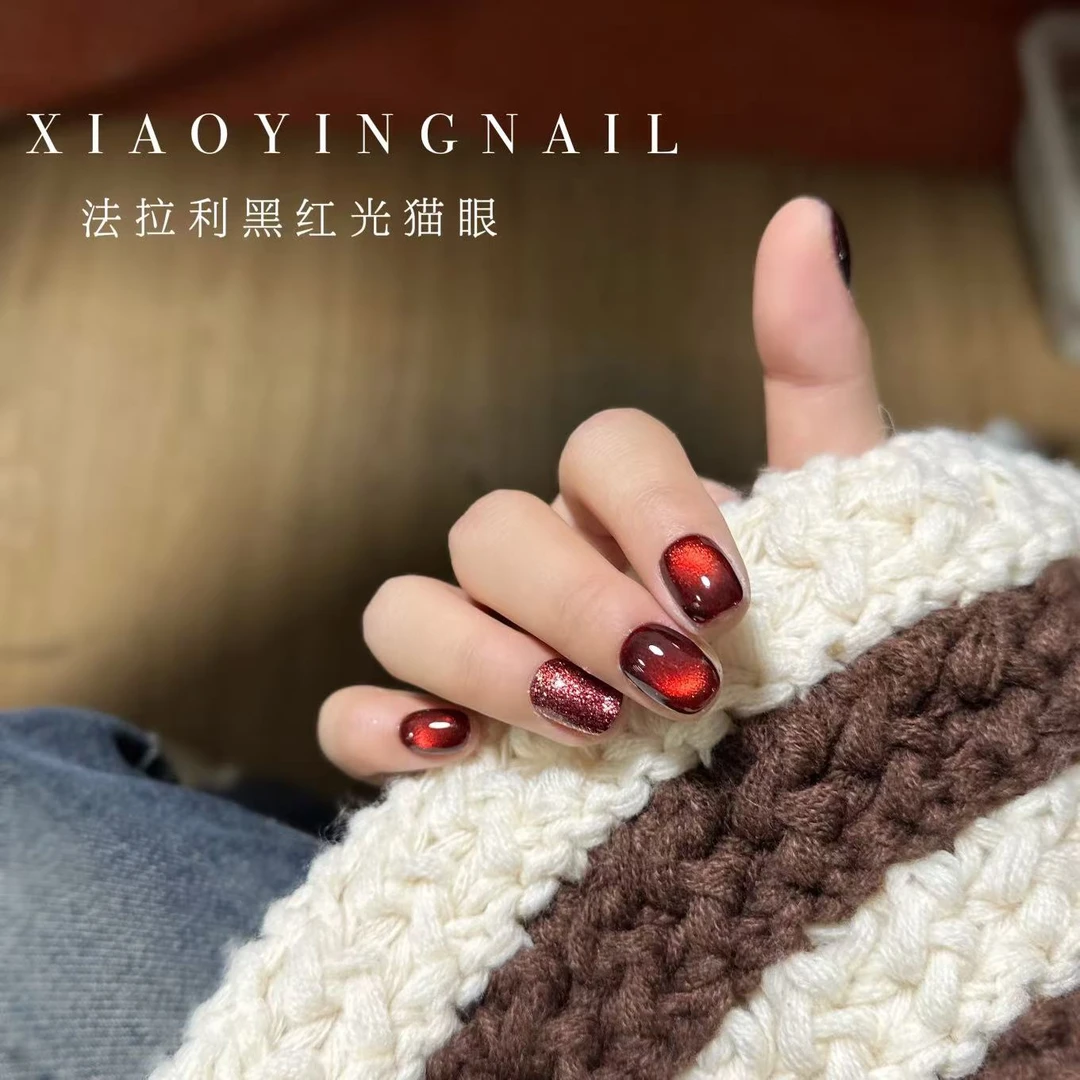 长条瓶6ml 法拉利黑红光猫眼（外贸款）甲油胶