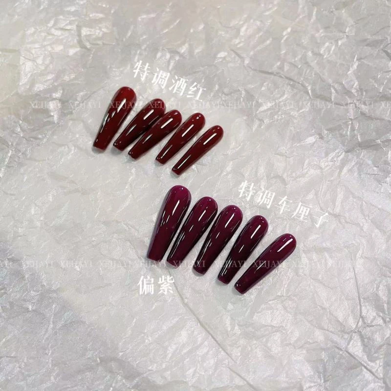 新方瓶15ml酒红色+车厘子 显白色甲油胶（91酒红+101车厘子）