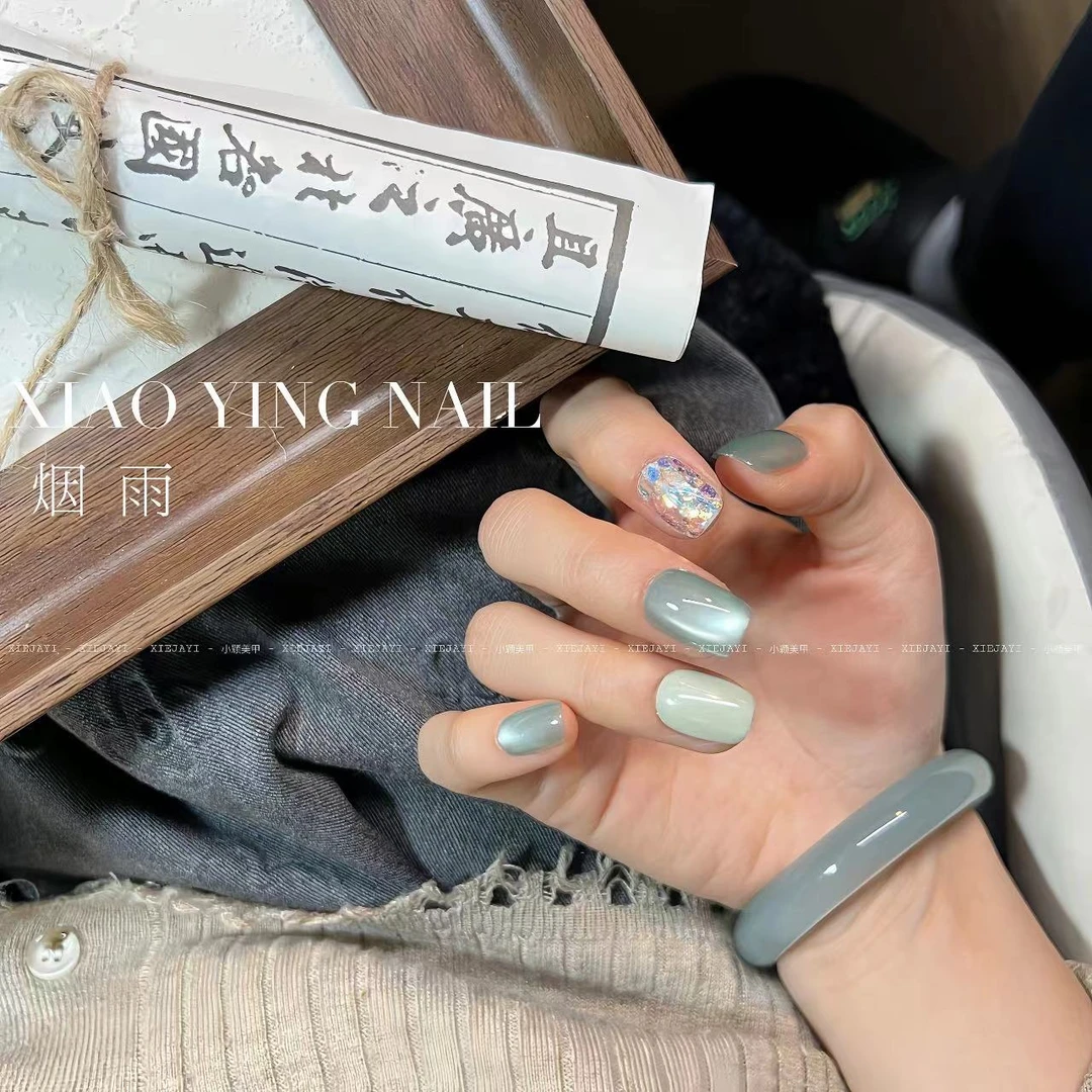 烟雨猫眼胶 小方瓶10ml（新磁粉猫眼） 甲油胶 不送磁铁