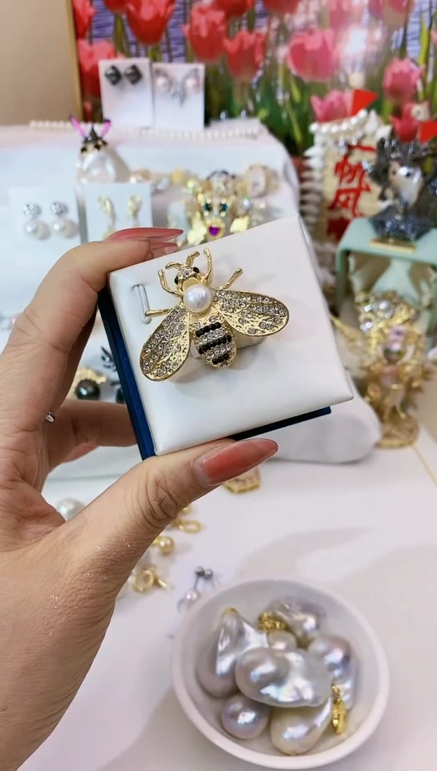 【闪购商品】淡水珍珠胸饰未镶嵌定制 淡水珍珠  胸针