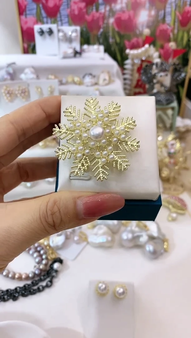 【闪购商品】淡水珍珠胸饰未镶嵌 定制 淡水珍珠  胸针