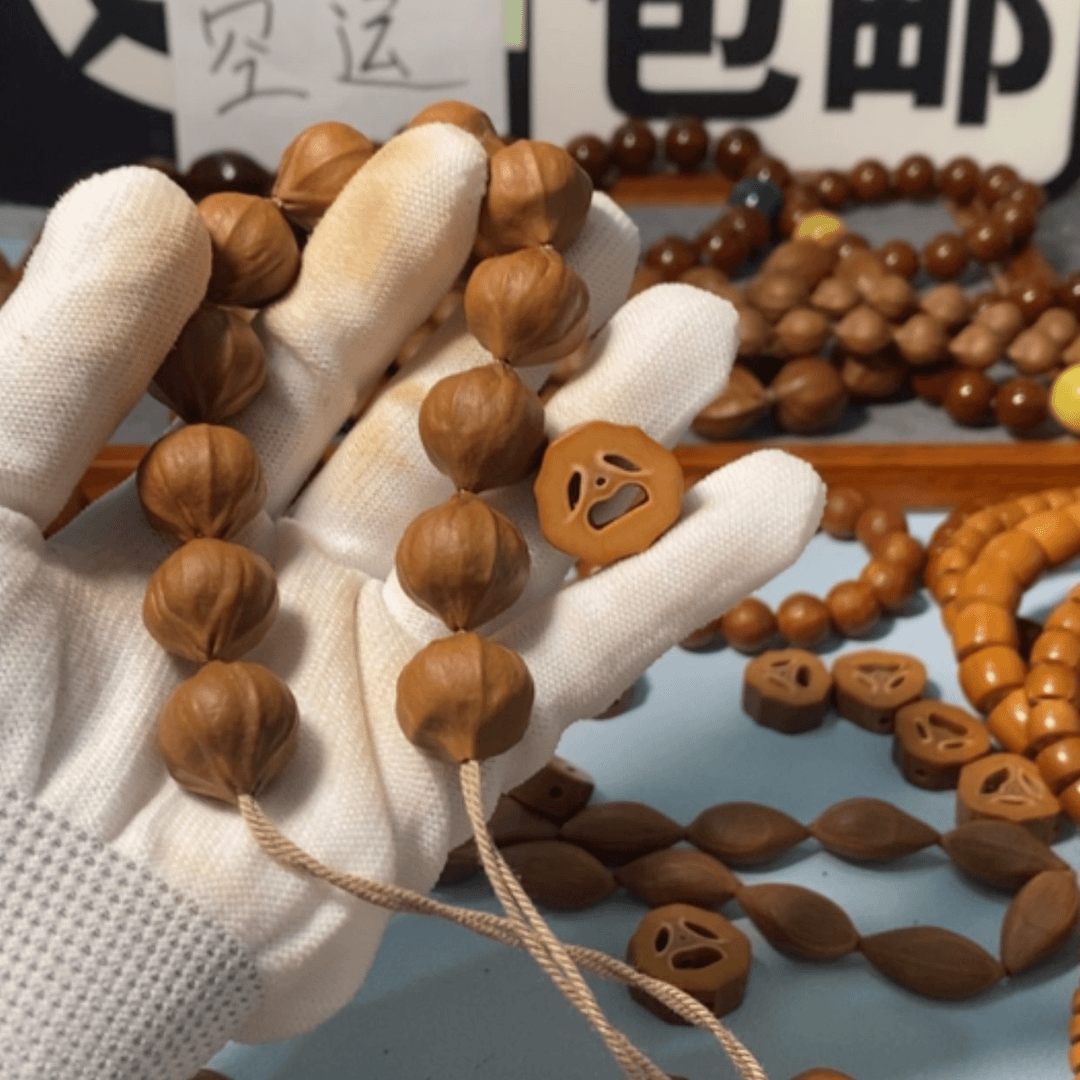 【闪购商品】橄榄核手串?****?9171精品短圆4花核