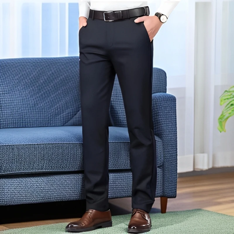 夏季上新款男士休闲西裤宽松西装裤垂顺免烫裤子