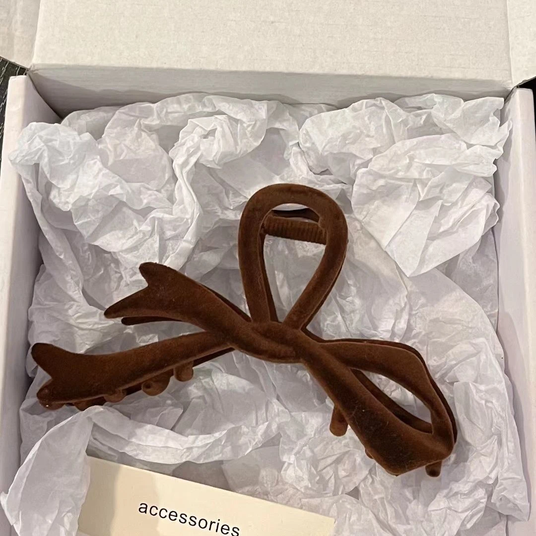 新款蝴蝶结大号抓夹女简约高级感后脑勺盘发抓发夹鲨鱼夹头饰