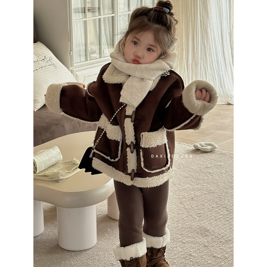 【大小卷】冬季女童加厚皮毛一体外套-52015