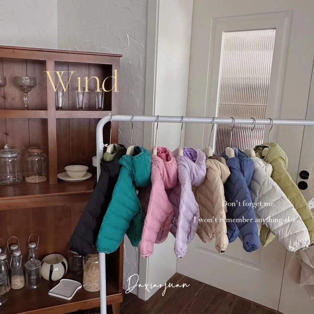 【大小卷】儿童纯色轻薄连帽羽绒服-231000