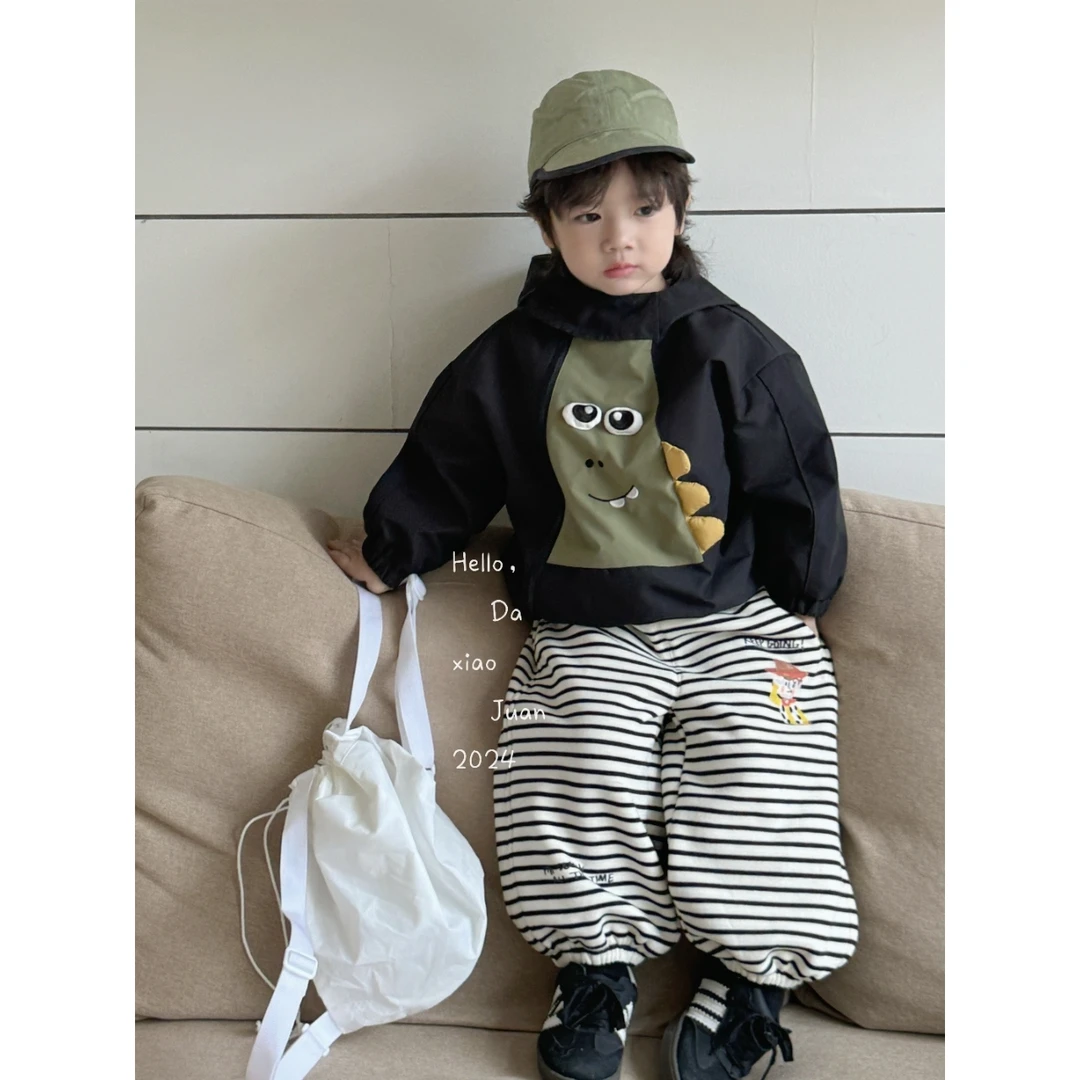 现货【大小卷】秋季新款百搭条纹休闲裤-26237