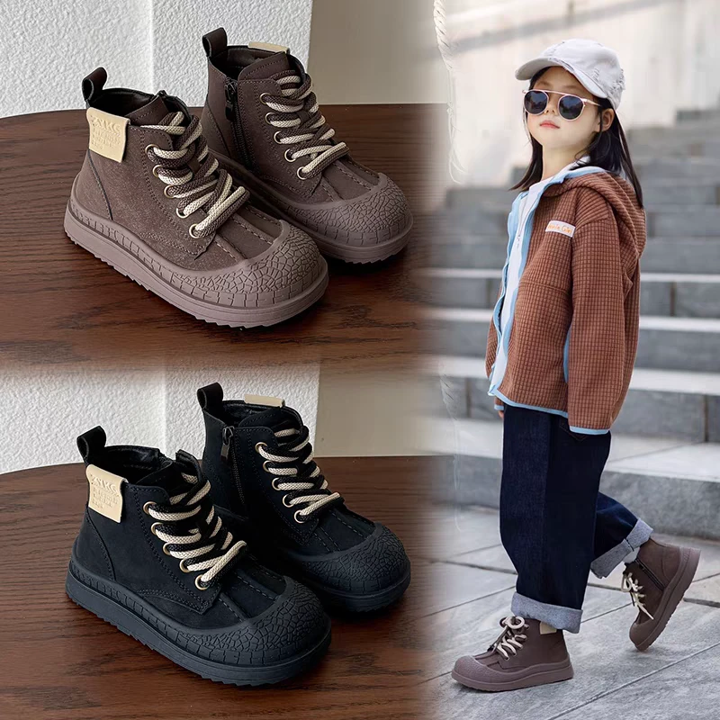 儿童马丁靴2024冬季新款女童加绒保暖男童超酷平替好物百搭宝宝鞋
