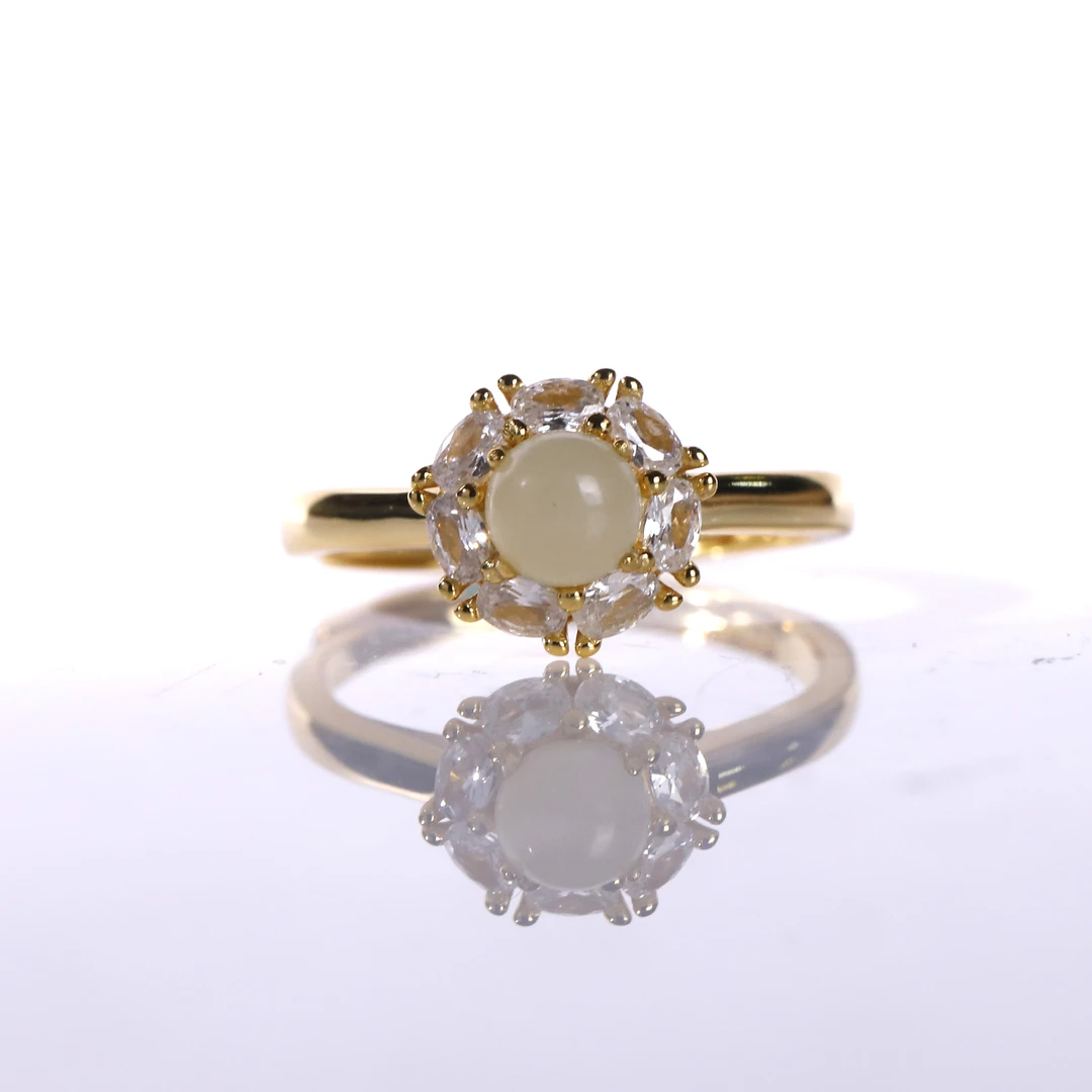 预售新疆和田玉甘黄戒指RB242592