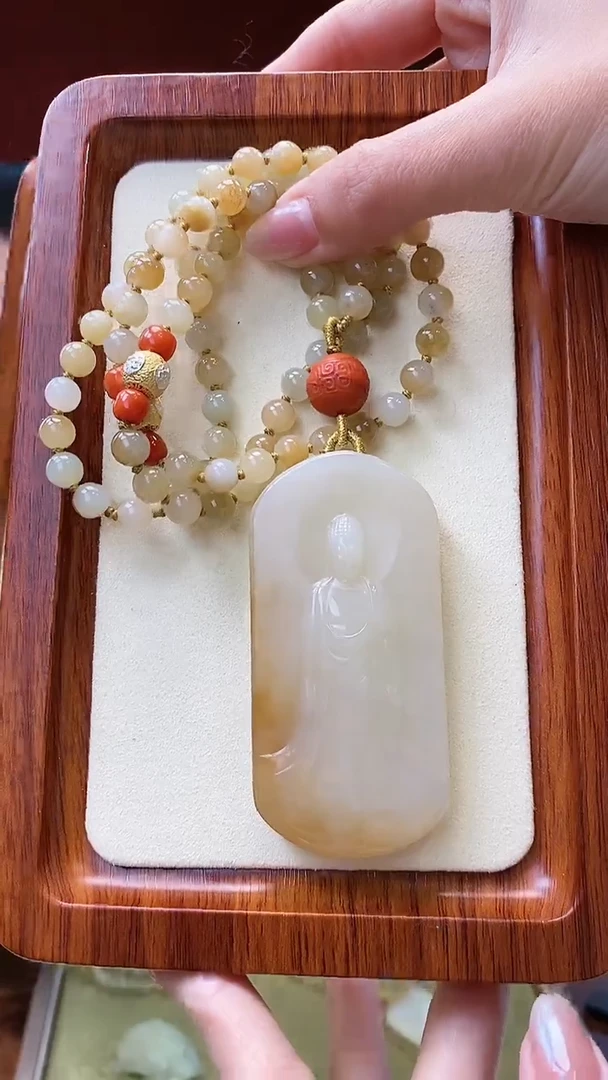 【闪购商品】和田玉耳饰未镶嵌观音牌