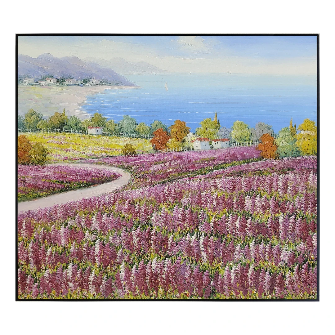 厚油薰衣草油画玄关手绘过道餐厅客厅挂画卧室走廊沙发背景装饰画