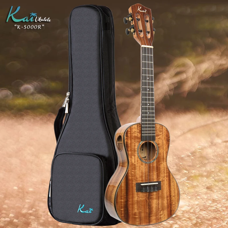 KaiKT5000R相思木全单尤克里里23寸26寸侧音孔乌克丽丽小吉他落樱