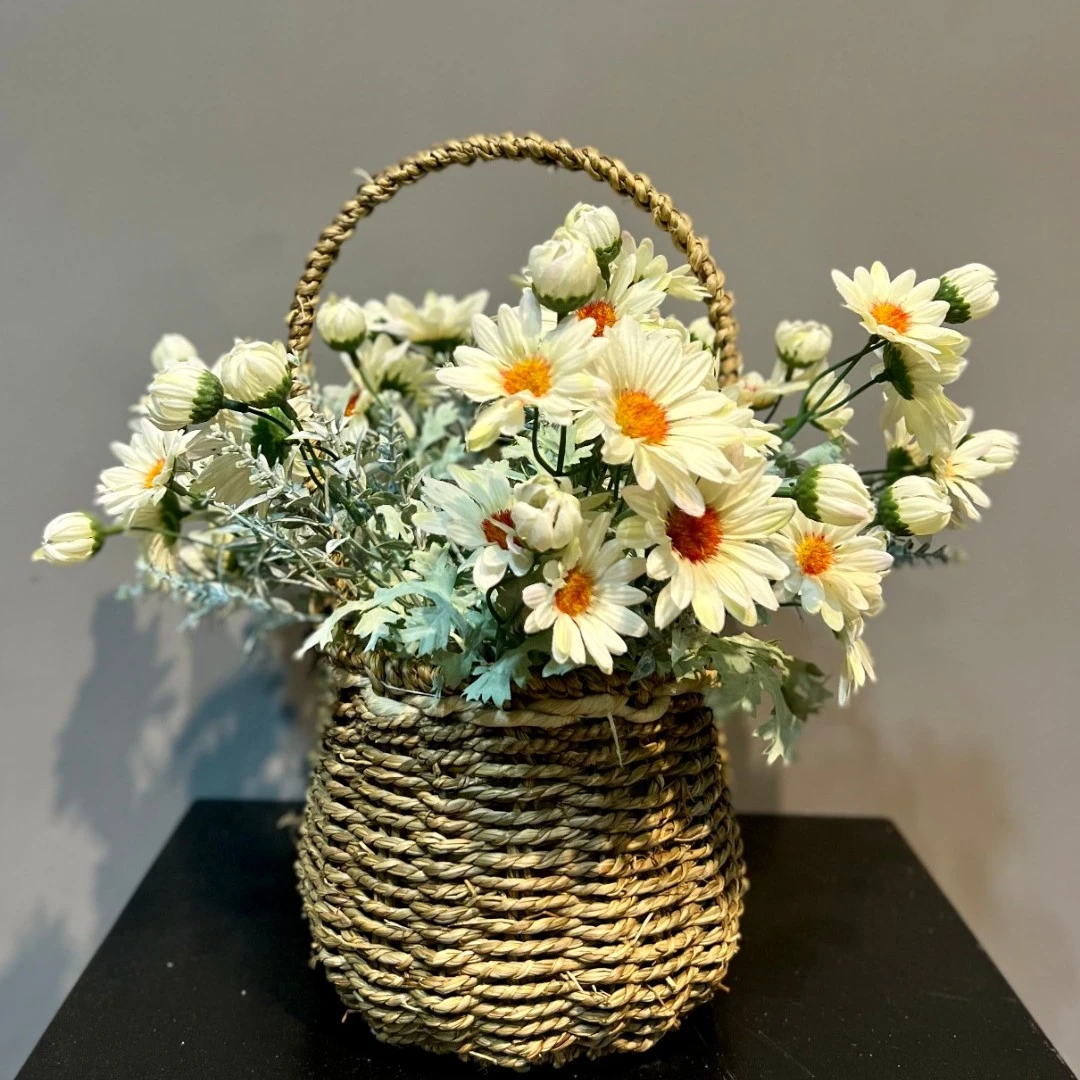 【ME】小雏菊花篮套装 茗趣仿真花 客厅卧室家居装饰摆件软装花艺