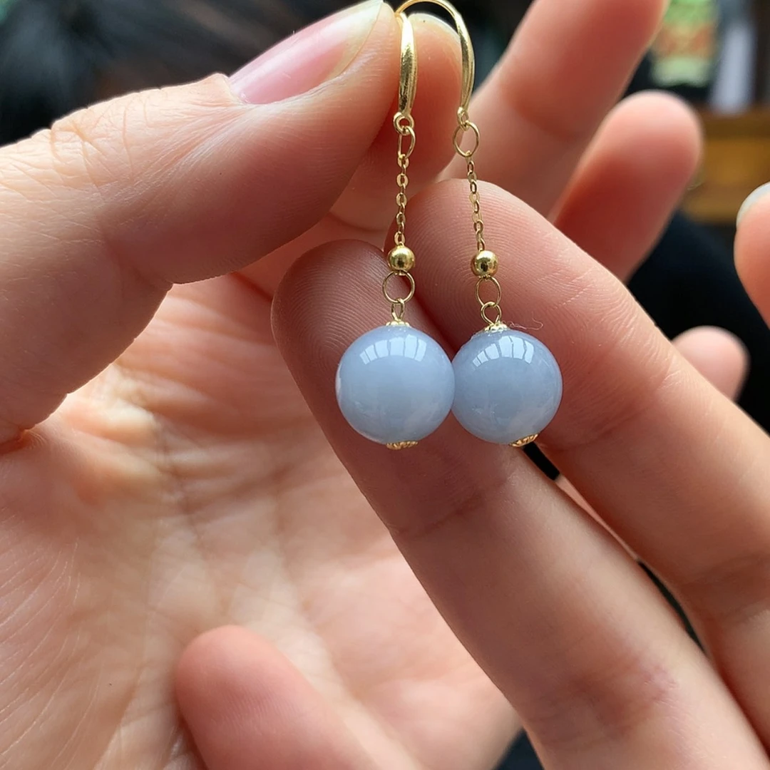 【闪购商品】翡翠耳坠18K金镶嵌