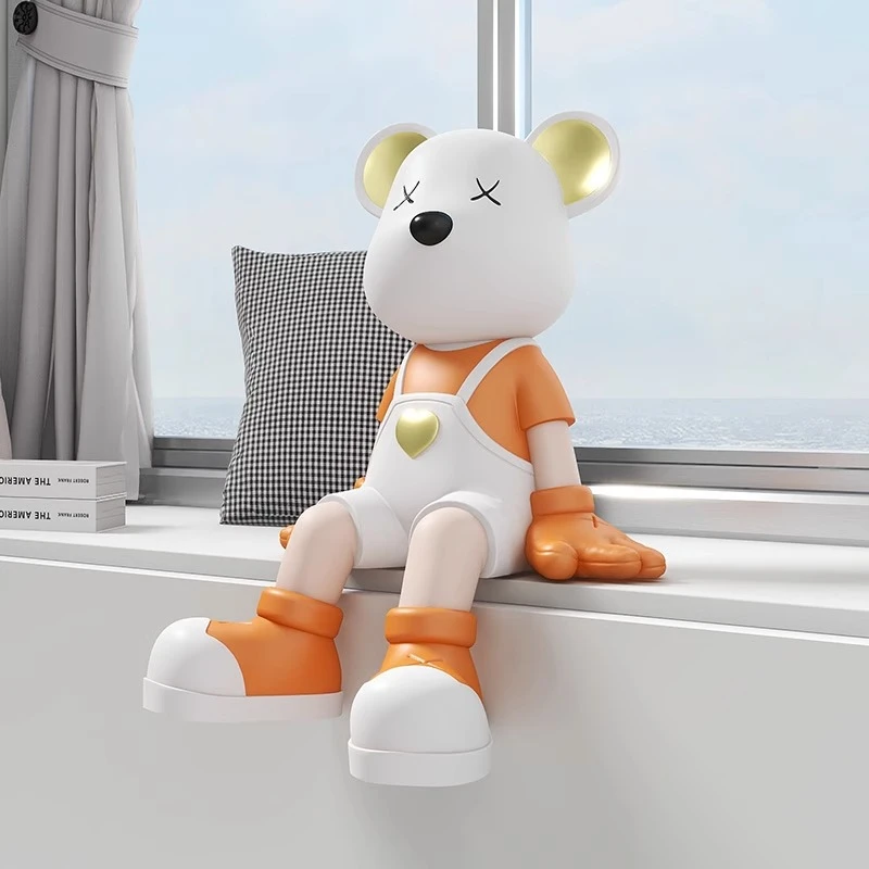 创意可爱公仔网红爱心熊轻奢摆件客厅电视柜大型落地卡通熊装饰品