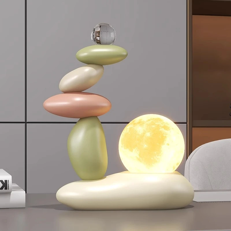 石来运转桌面小摆件氛围灯小夜灯水晶球家居软装饰品乔迁开业礼品