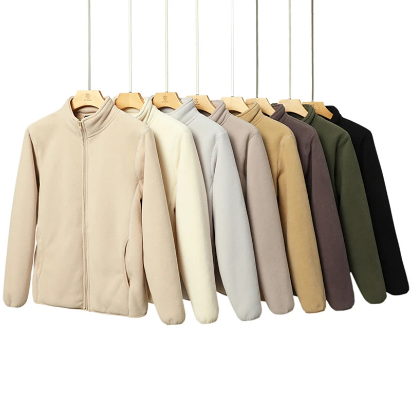 摇粒绒外套男女加绒加厚羊羔绒卫衣秋冬双面绒开衫夹克春季抓绒衣