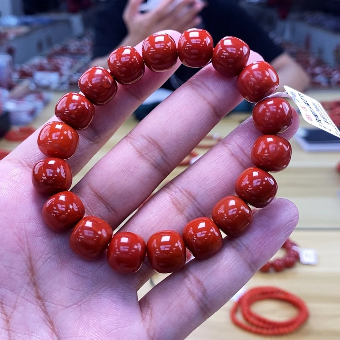 瓦西南红（云端）牛血红老型手串12mm 多样性发一