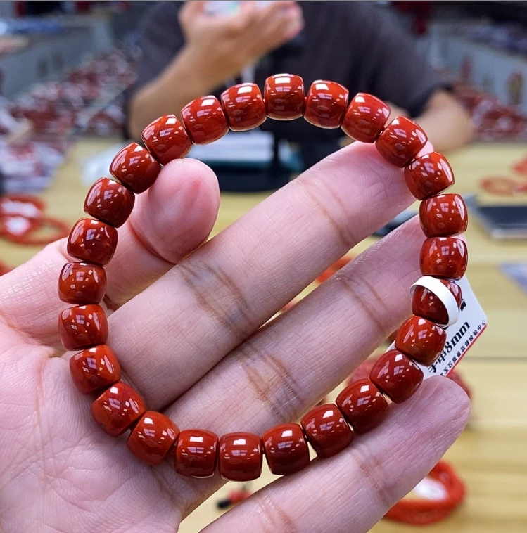 【小刘南红】瓦西南红（典藏）妖牛血红直切手串8mm 多样性发一