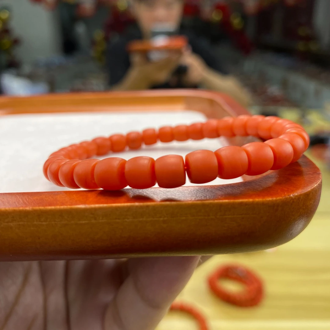 【小刘南红】保山南红（锦红云端）哑光直切单圈9mm  多样性发一