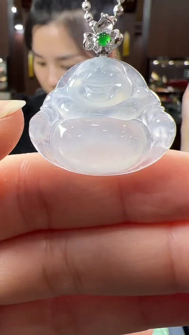 【闪购商品】翡翠挂件18K金镶嵌佛公 不含链