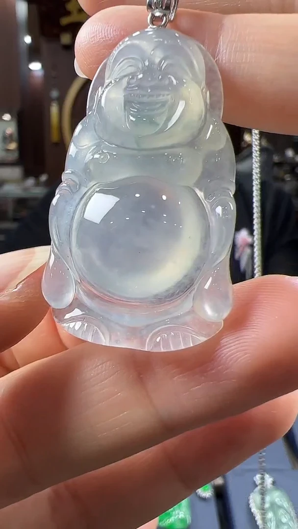 【闪购商品】翡翠挂件18K金镶嵌站佛不含链