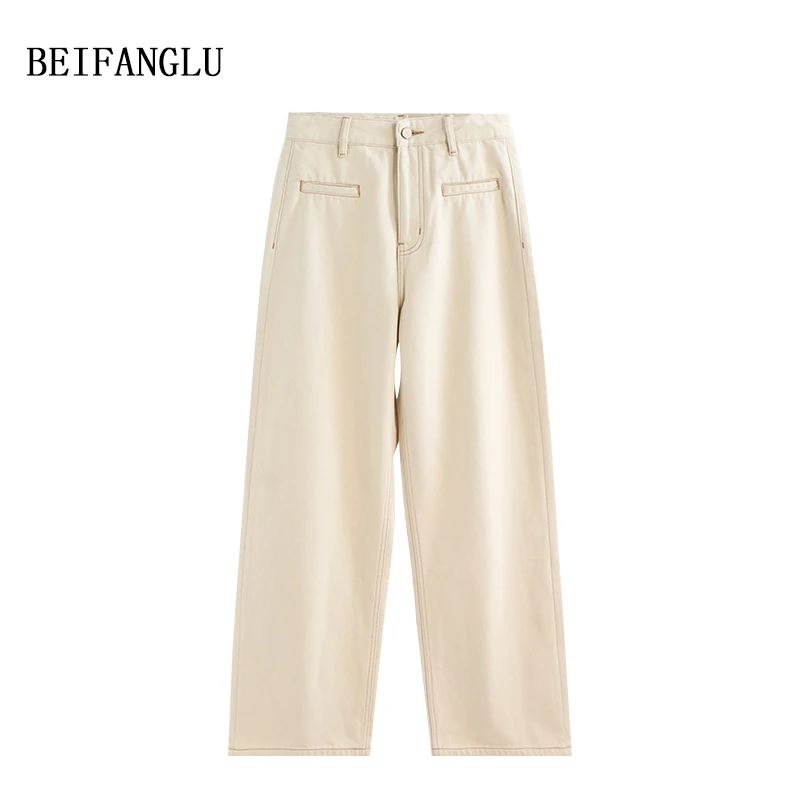 北方鹿 秋冬新品不挑腿型！百搭显瘦直筒阔腿休闲时尚牛仔裤W9240